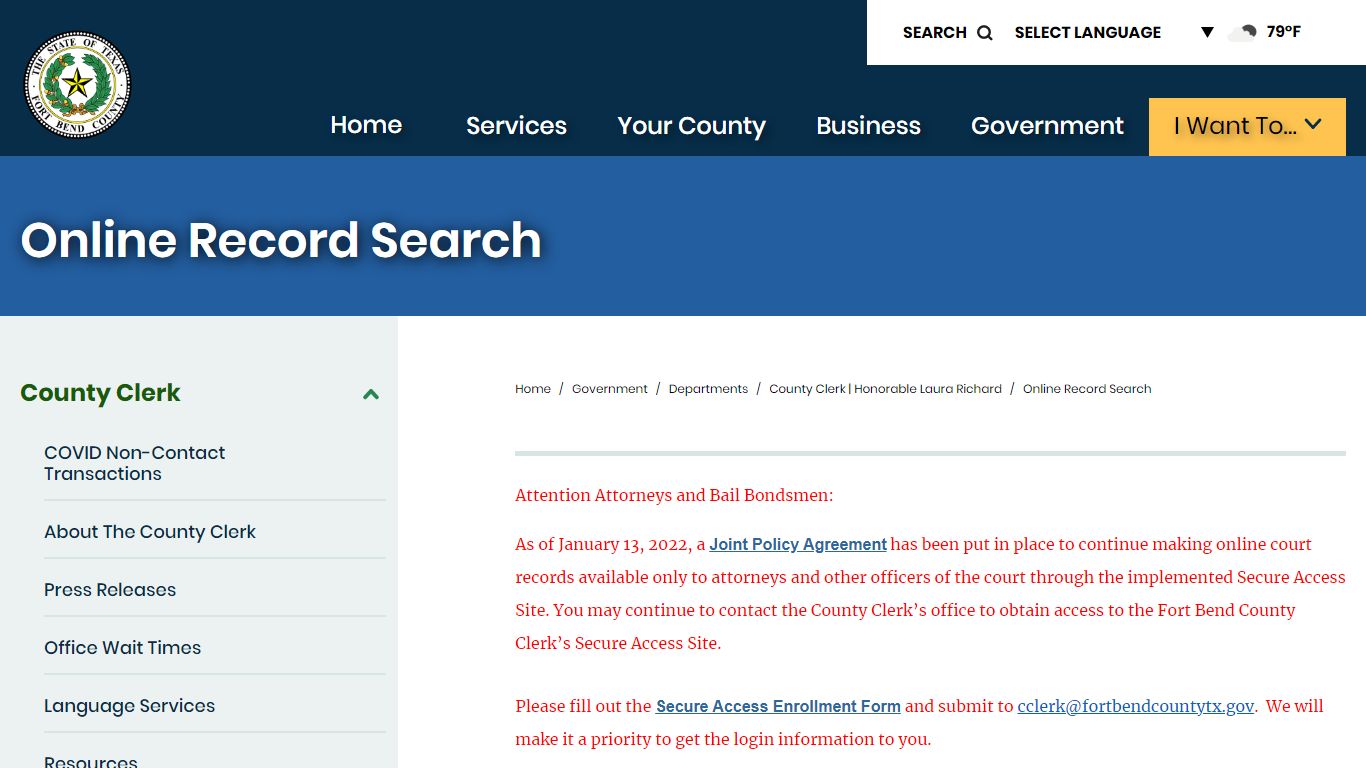 Online Record Search | Fort Bend County