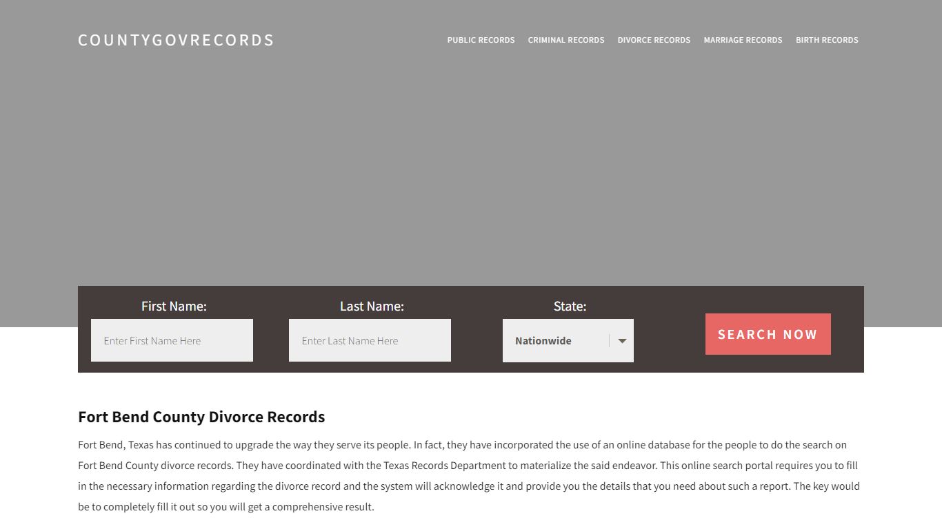 Fort Bend County Divorce Records | Enter Name and Search|14 Days Free