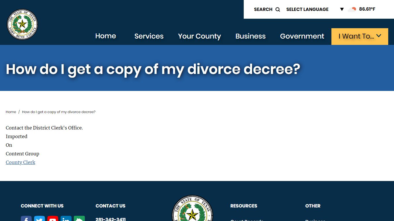How do I get a copy of my divorce decree? | Fort Bend County